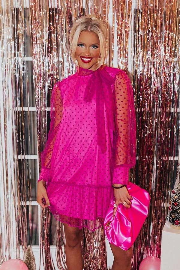 First Kiss Dreaming Dress In Fuchsia