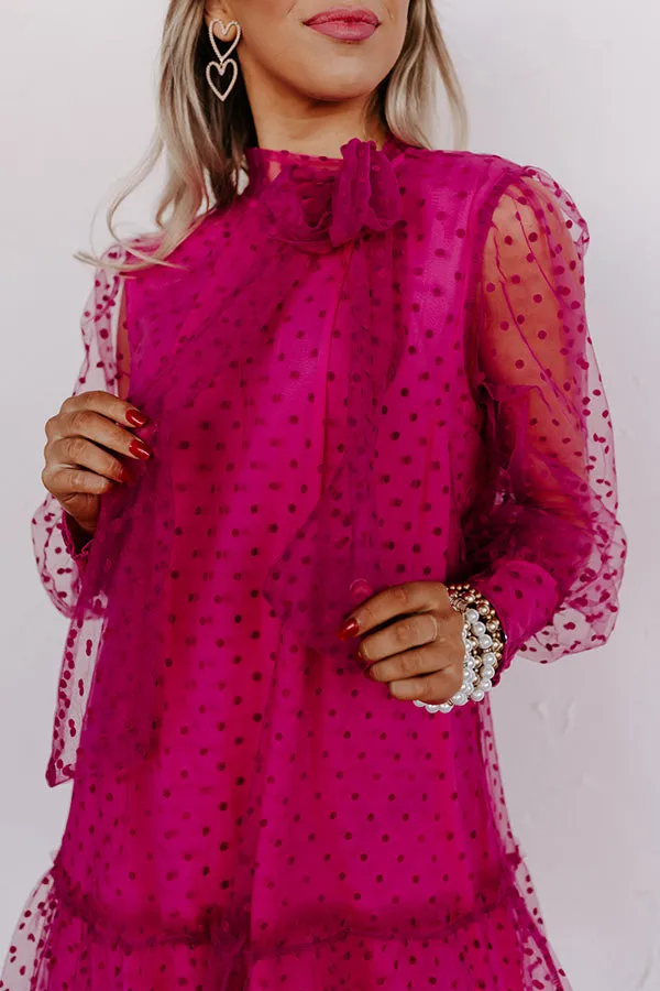 First Kiss Dreaming Dress In Fuchsia