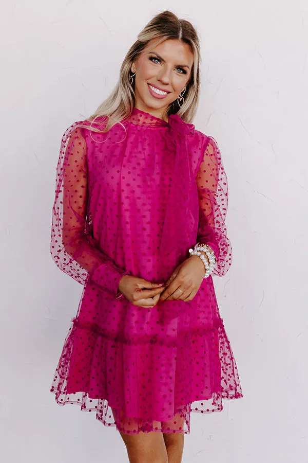 First Kiss Dreaming Dress In Fuchsia