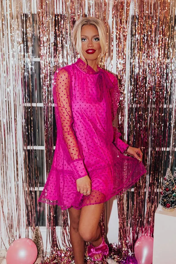 First Kiss Dreaming Dress In Fuchsia