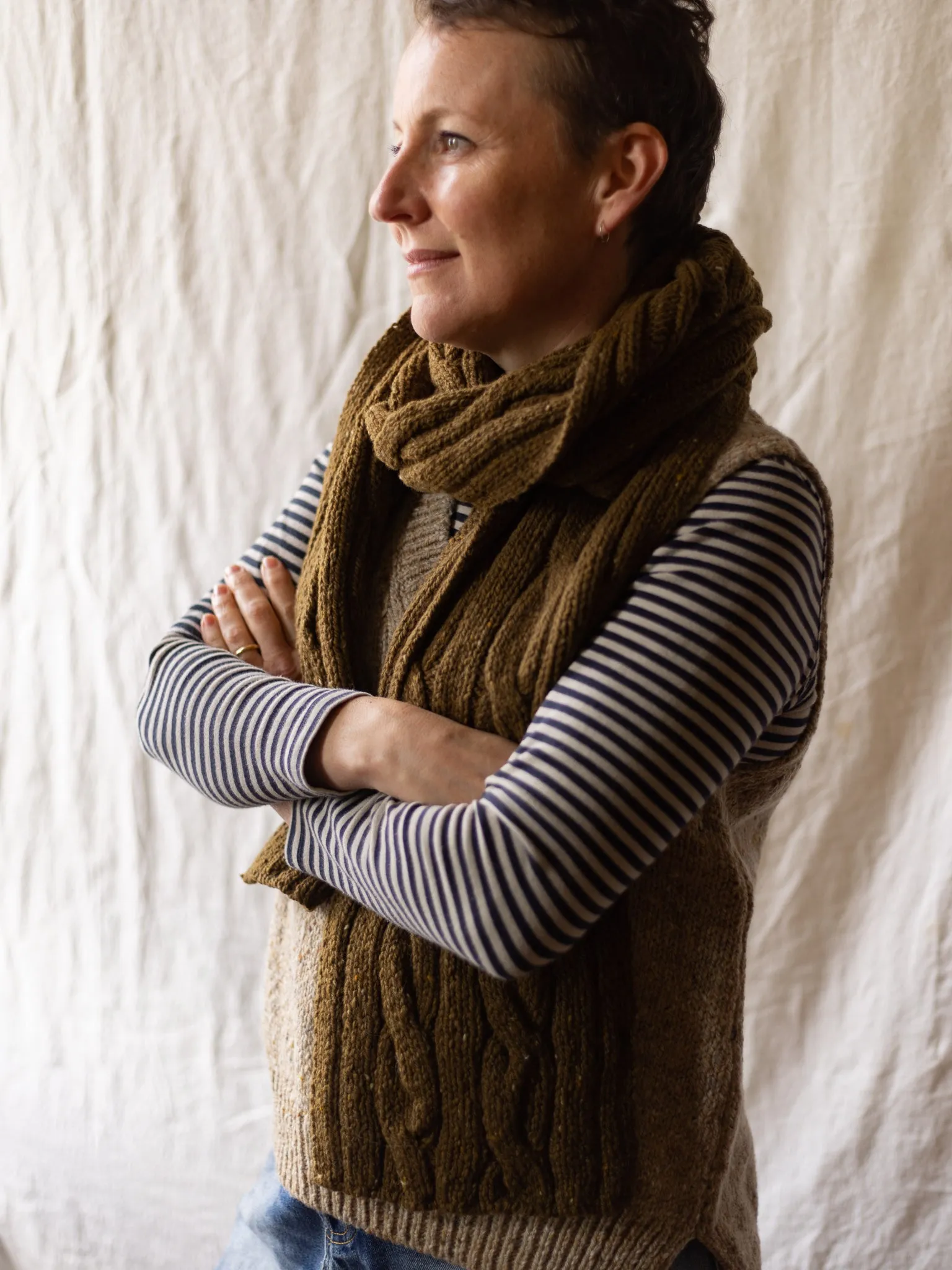Fisherman ~ Donegal Cable Knit Scarf