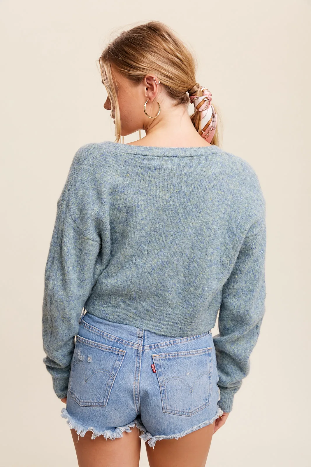 Flower Embroidered Cami & Cardigan Sweater Set