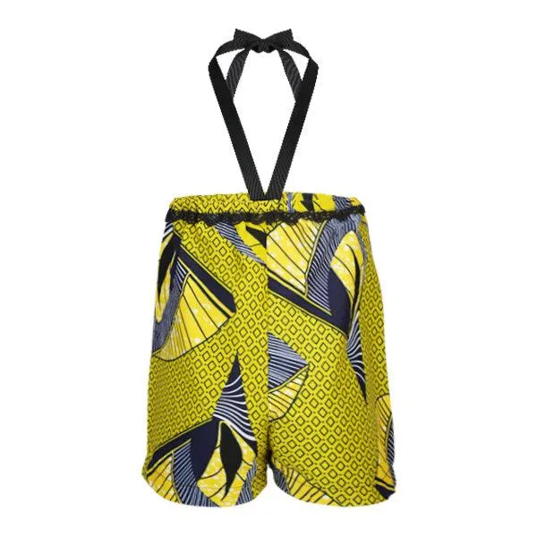 GIRL YELLOW ANKARA PRINT PLAYSUIT