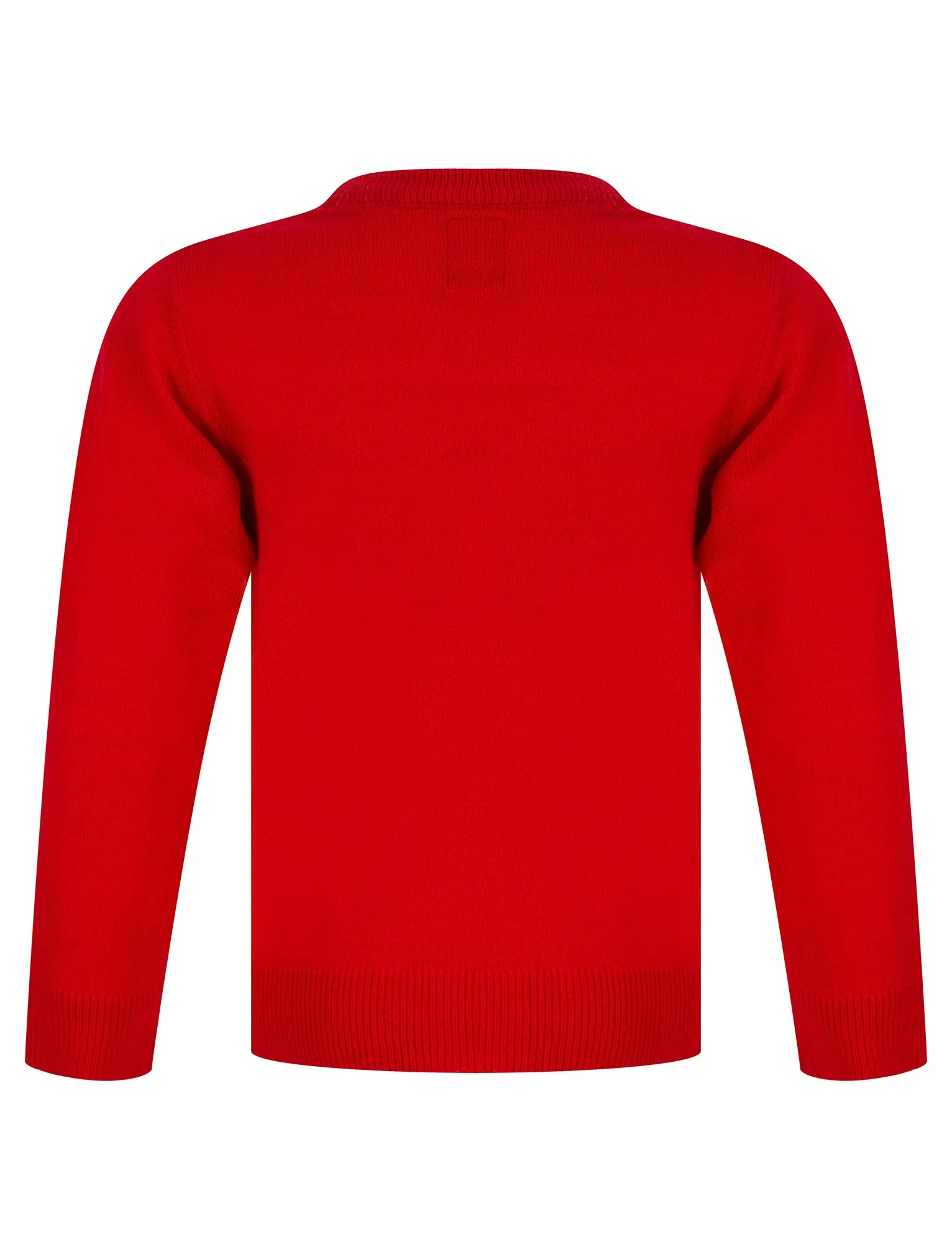 Girl's Antler Penguin Novelty Sequinned Christmas Jumper in Tokyo Red - Merry Christmas Kids (4-12yrs)
