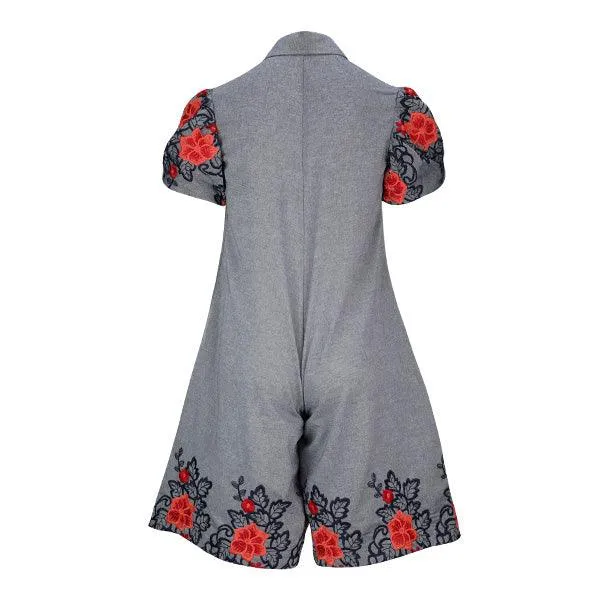 GIRLS DENIM PLAYSUIT