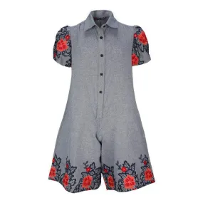 GIRLS DENIM PLAYSUIT