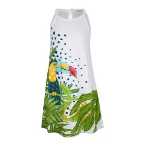 GIRLS FLORAL SLEEVELESS DRESS - MULTICOLOR