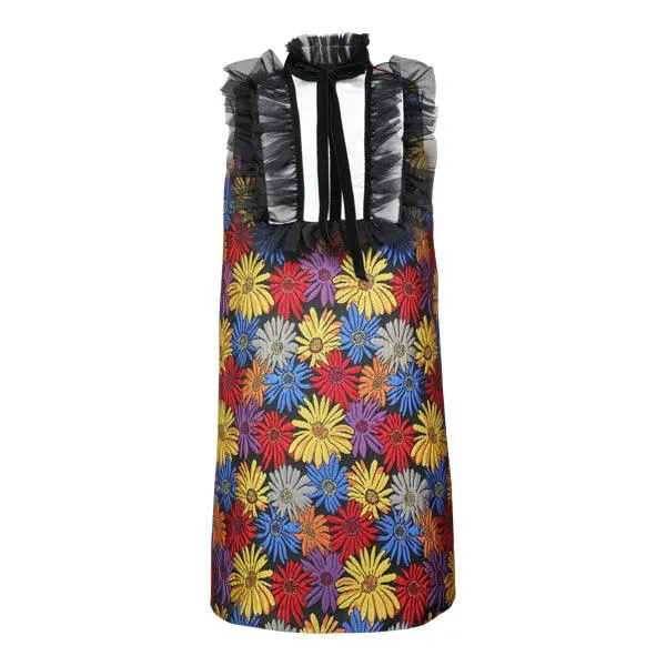 GIRLS MULTICOLOR SUNFLOWER SLEEVELESS DRESS