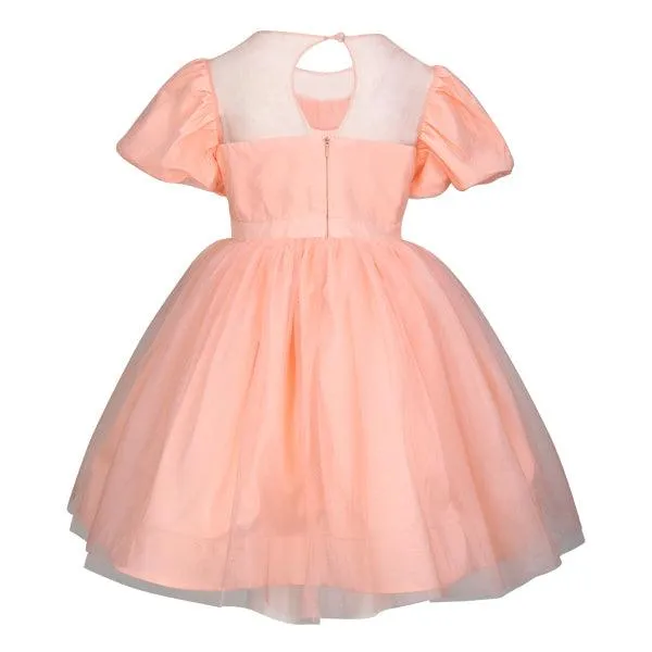 GIRLS PEACH TULLE BALL DRESS