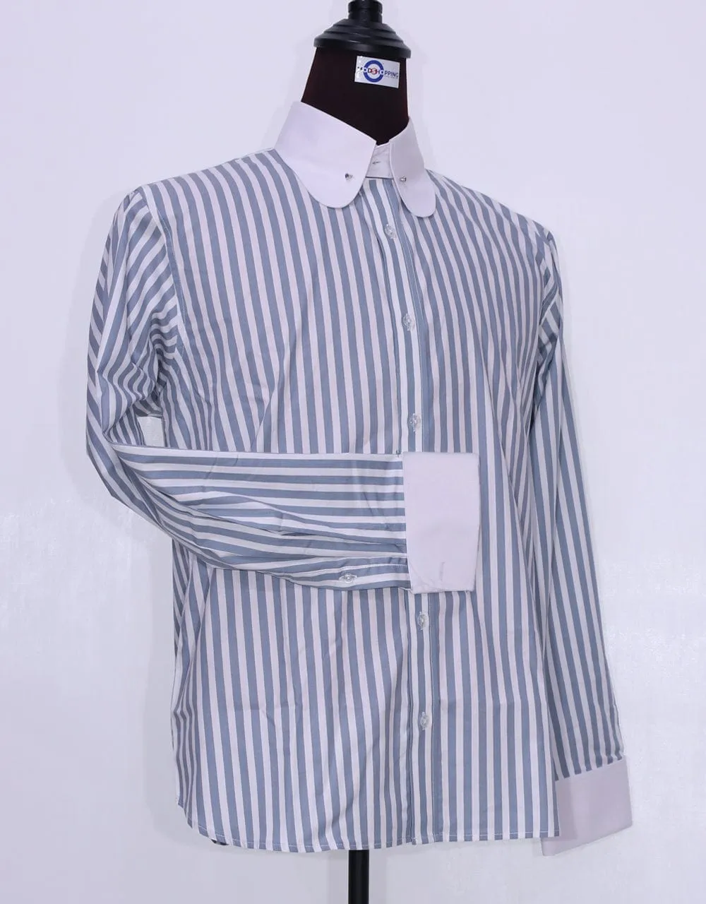 Grey And White Stripe Shirt
