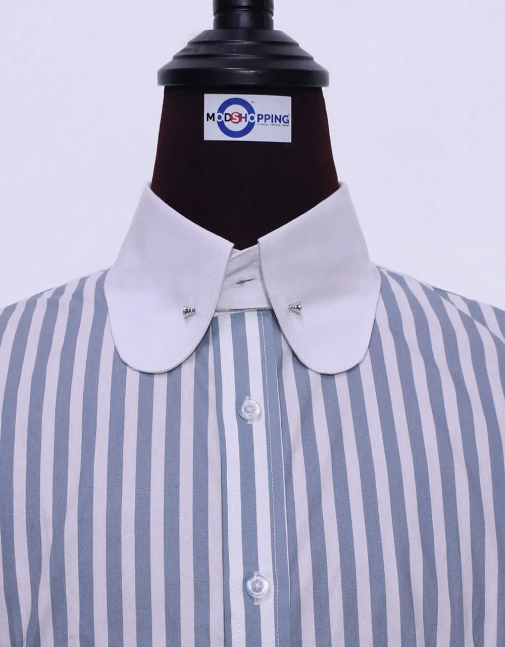 Grey And White Stripe Shirt