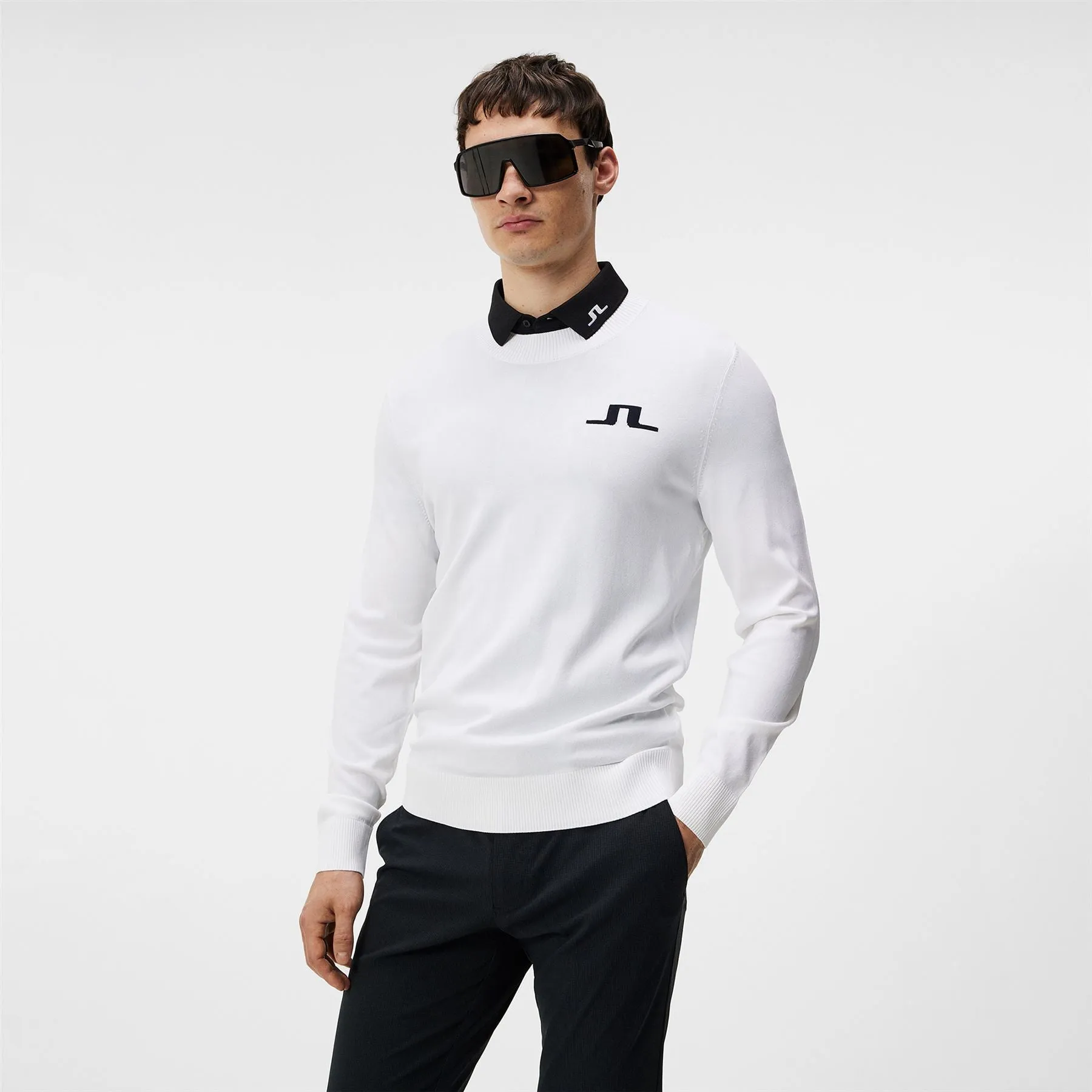 Gus Crew Neck Nylon Knitted Sweater White - SS24