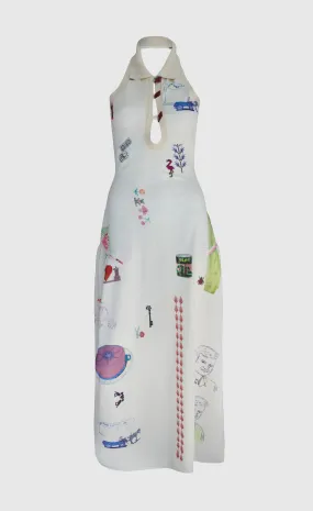 HALTER MAQLOUBA KNITTED DRESS