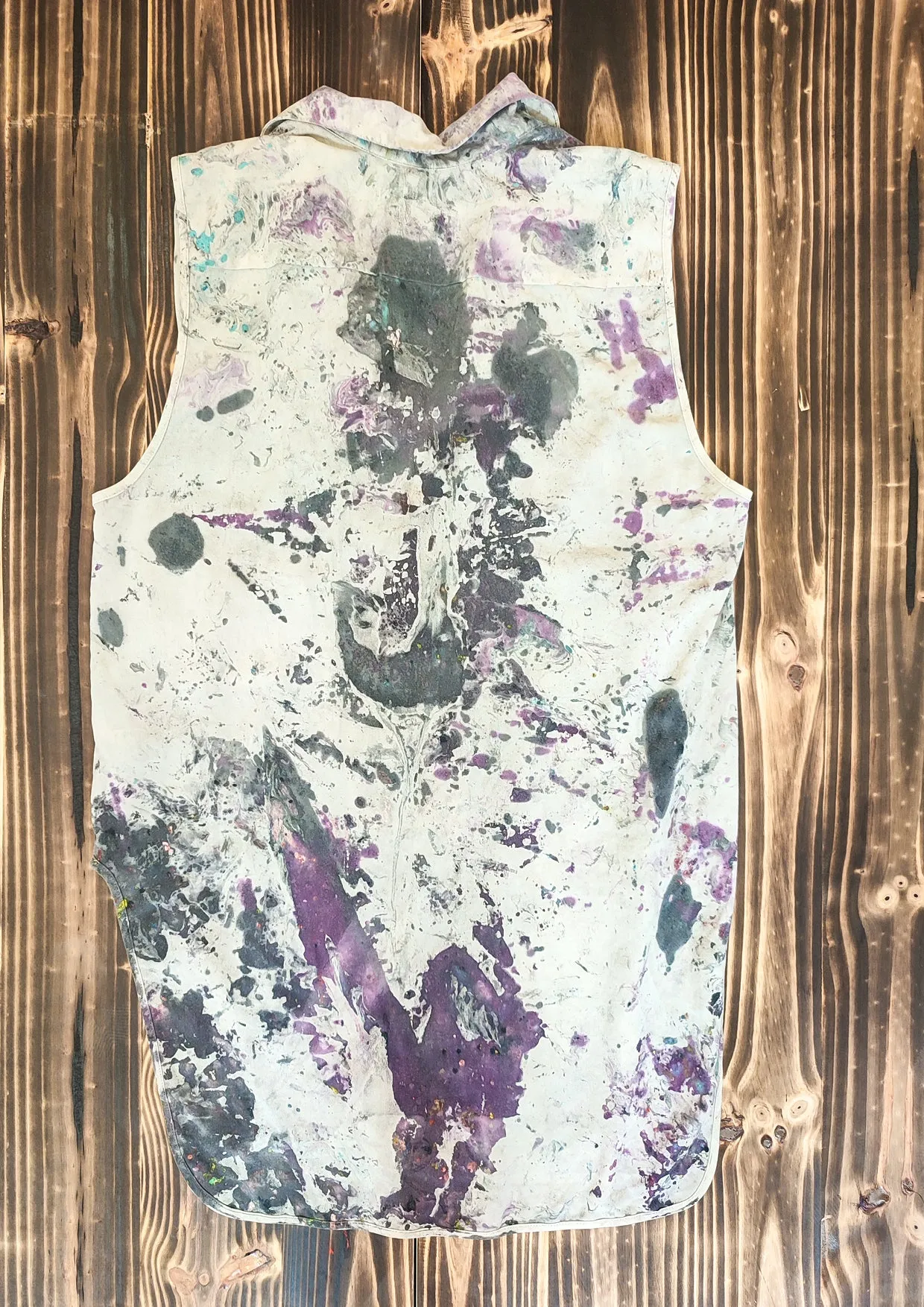 HANDPAINTED - VEST/DRESS LONG SLEEVELESS - creme painted