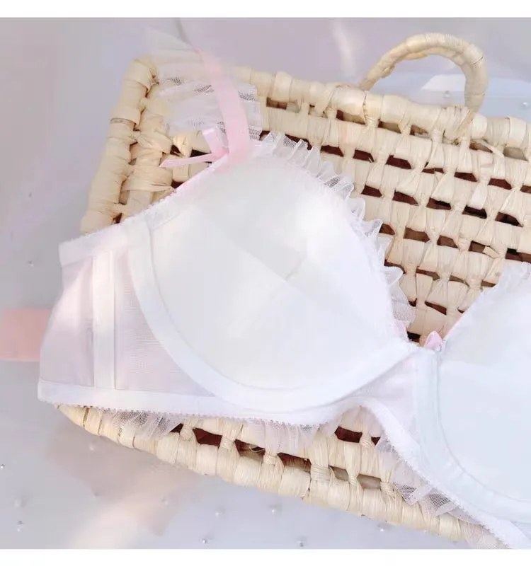 Hello Kitty Inspired Pink Lace Edge Bra and Underwear Set