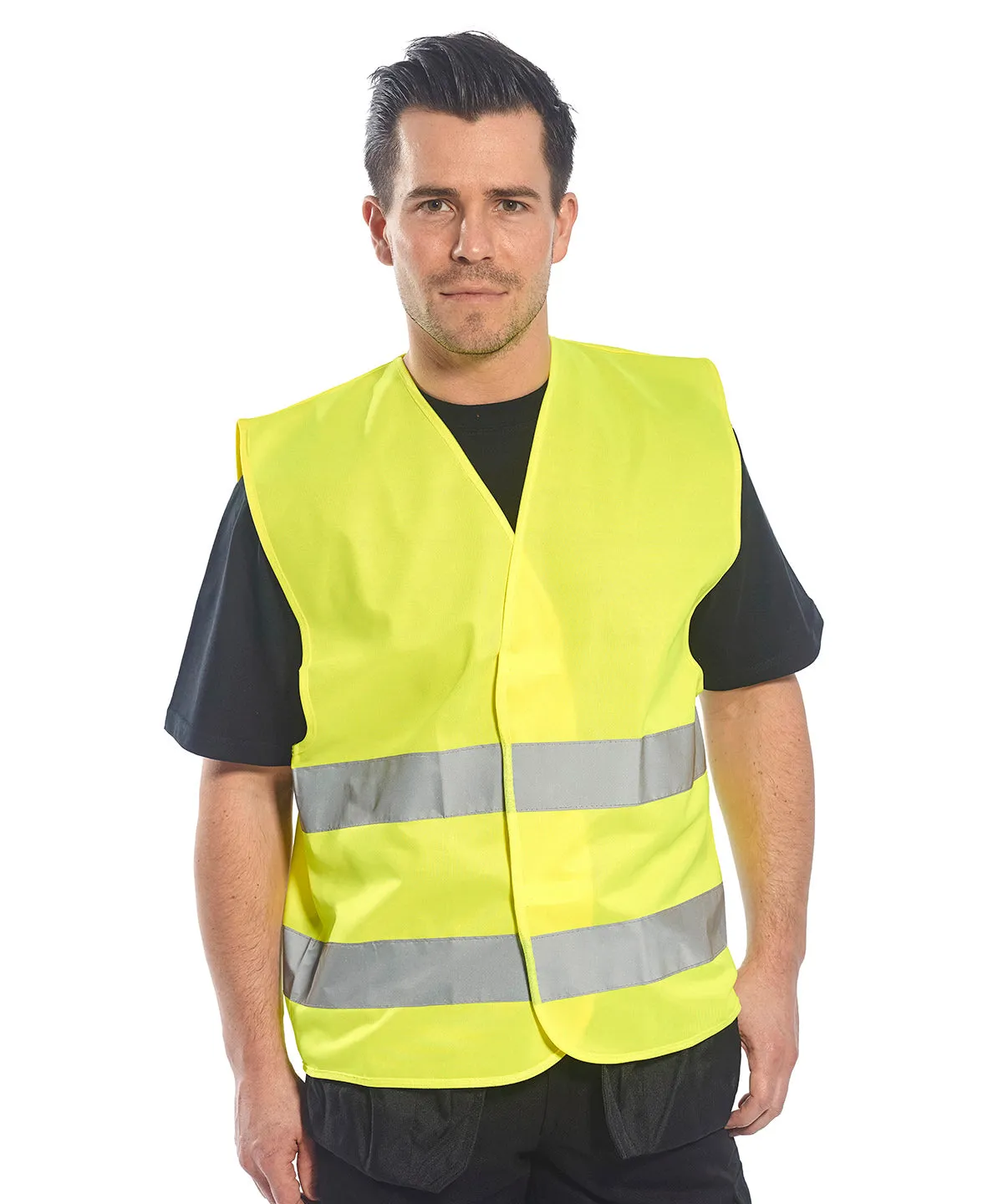 Hi-vis two-band vest (C474) | Yellow