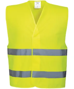 Hi-vis two-band vest (C474) | Yellow