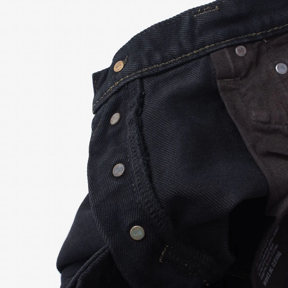 Iron Heart IH-634S-B 21oz Selvedge Denim Straight Cut Jeans - Indigo Overdyed Black