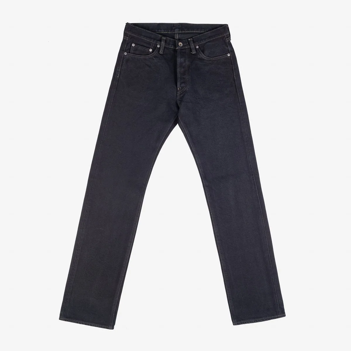 Iron Heart IH-634S-B 21oz Selvedge Denim Straight Cut Jeans - Indigo Overdyed Black