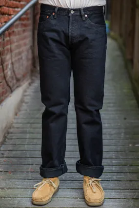 Iron Heart IH-634S-B 21oz Selvedge Denim Straight Cut Jeans - Indigo Overdyed Black