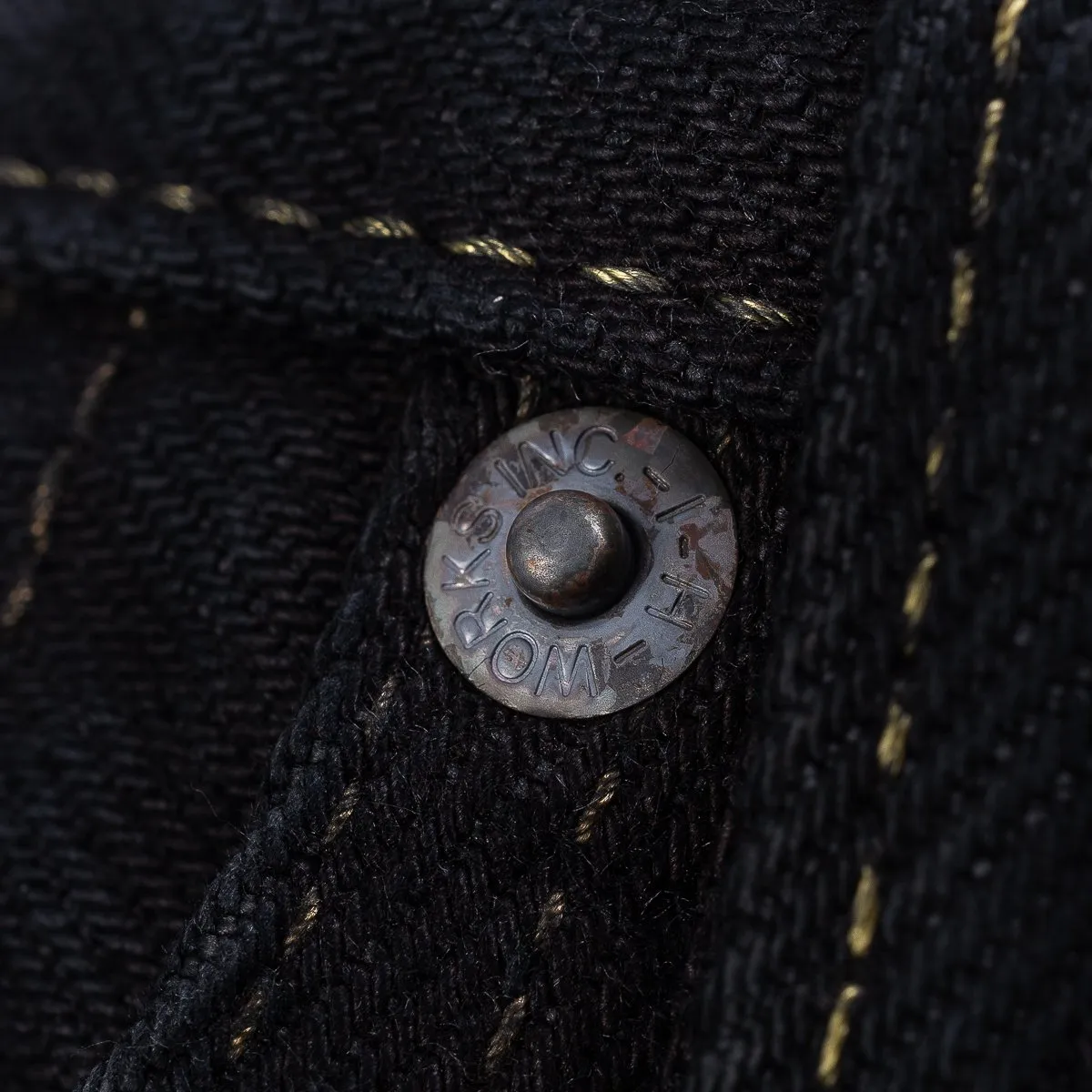 Iron Heart IH-634S-B 21oz Selvedge Denim Straight Cut Jeans - Indigo Overdyed Black