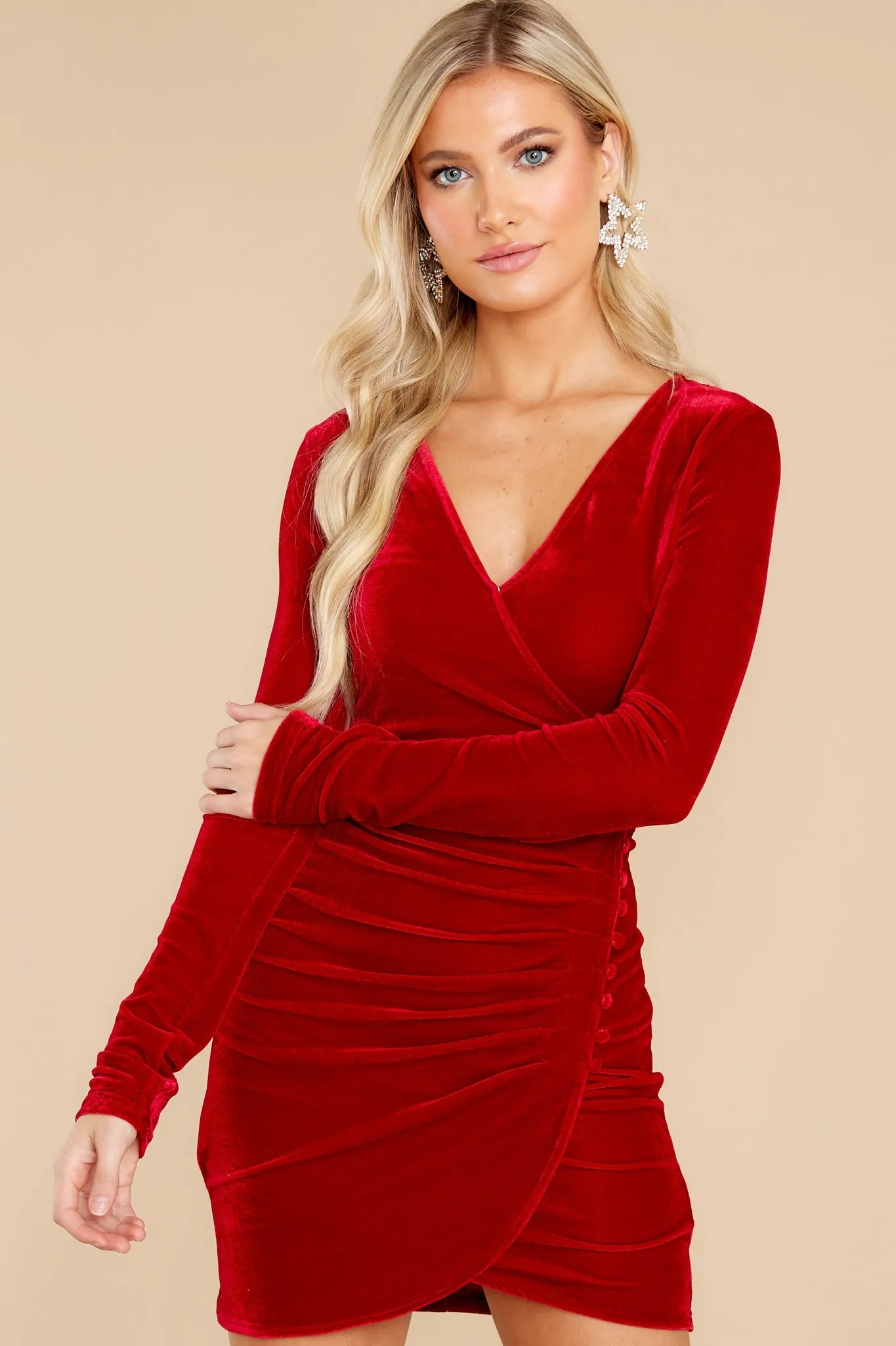 It's Just A Crush Red Velvet Dress