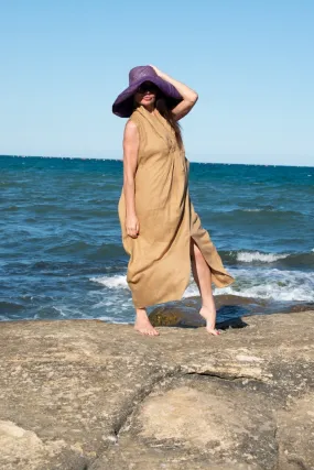 IVETA Linen V Neck Dress