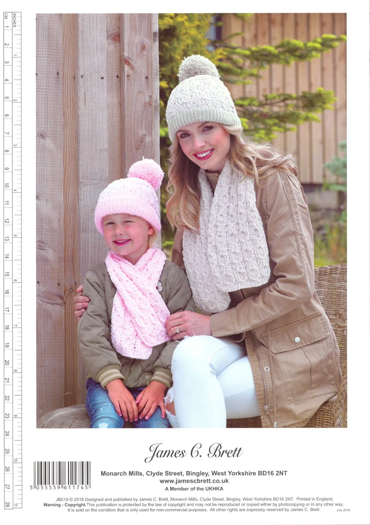 James Brett Double & Chunky Knitting Pattern - Hat & Scarf Set (JB519)