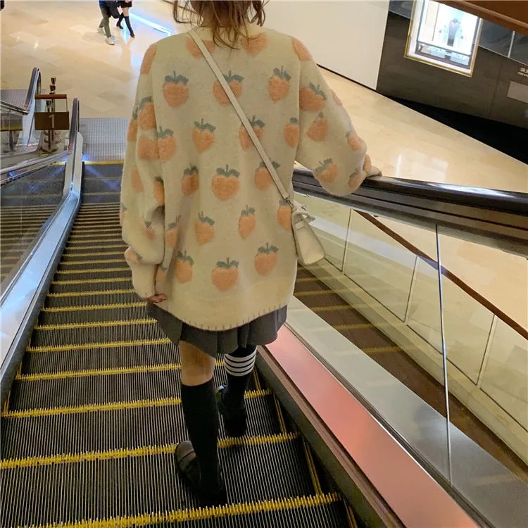 Kawaii Sweet Peach Strawberry Sweater