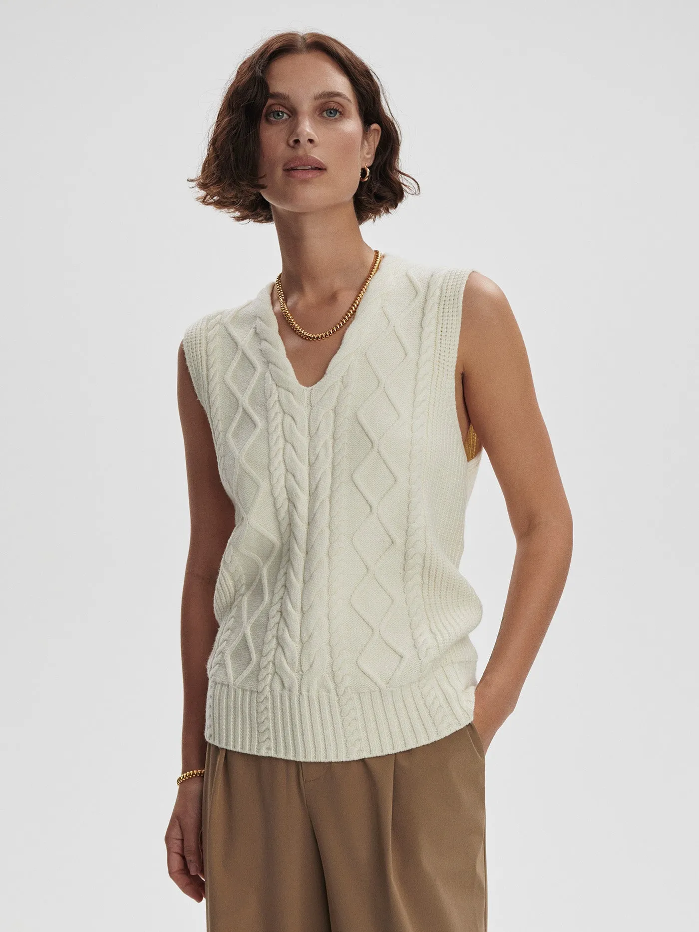 Kay Cable Knit Vest