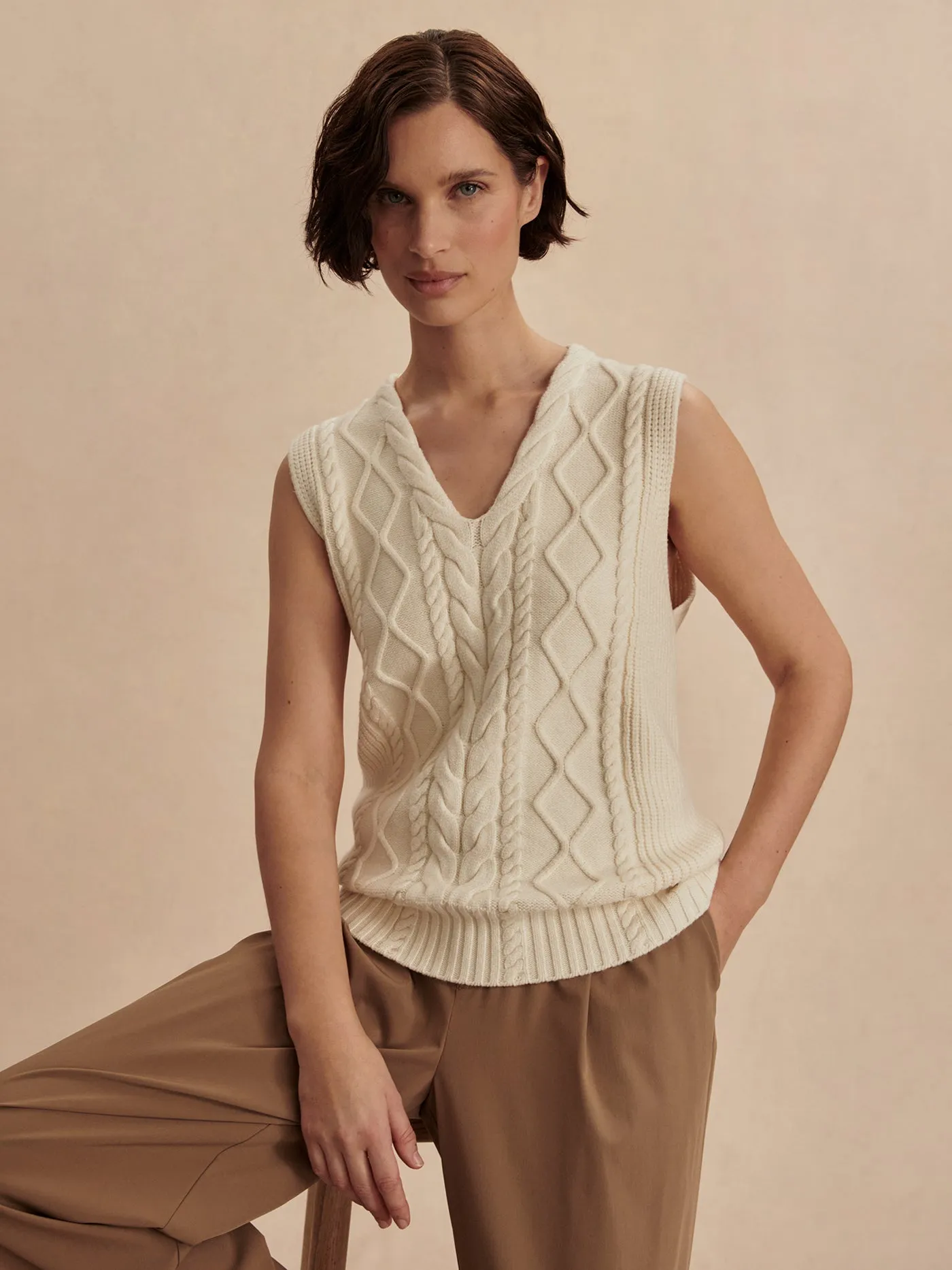 Kay Cable Knit Vest