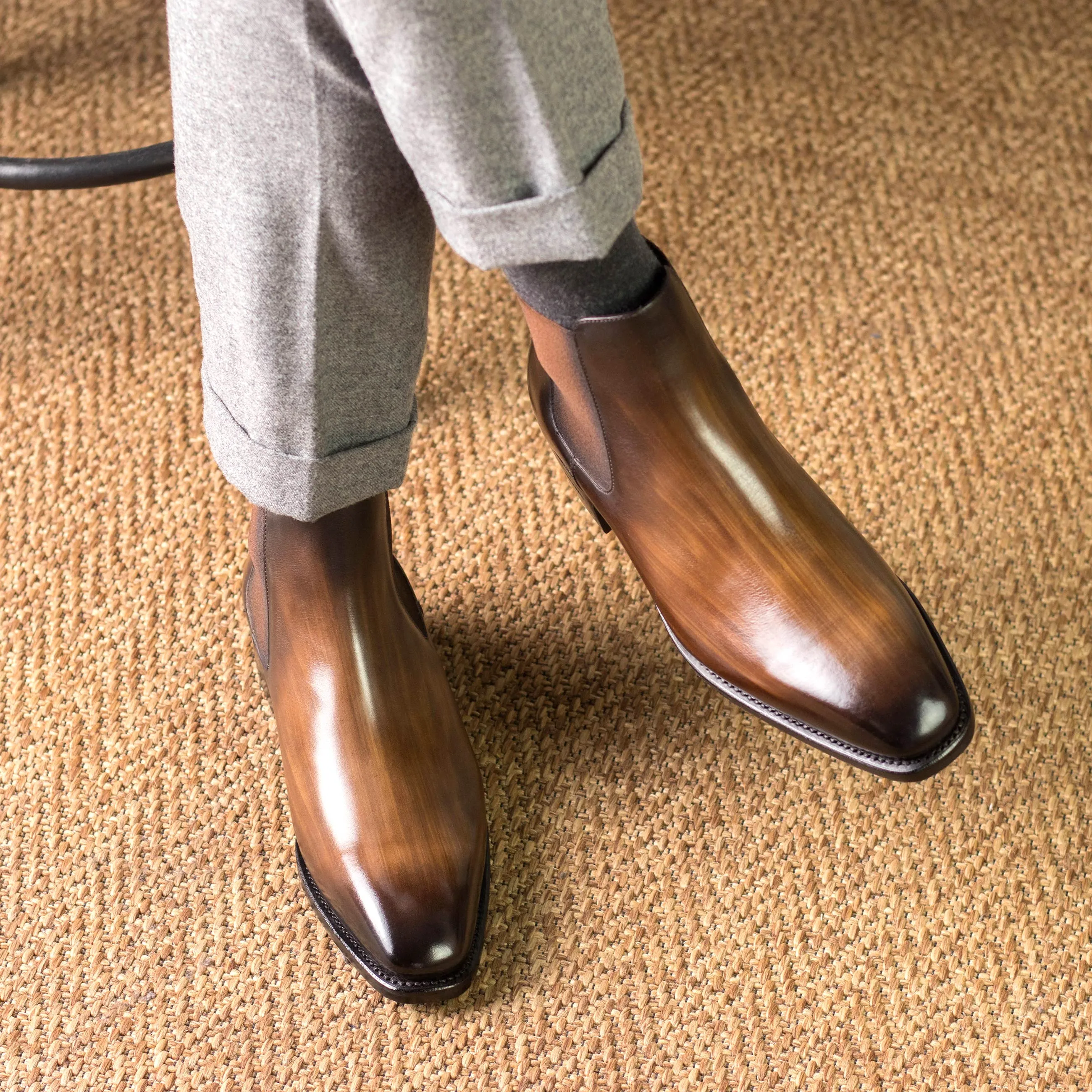 Kingcharl Patina Chelsea Boots