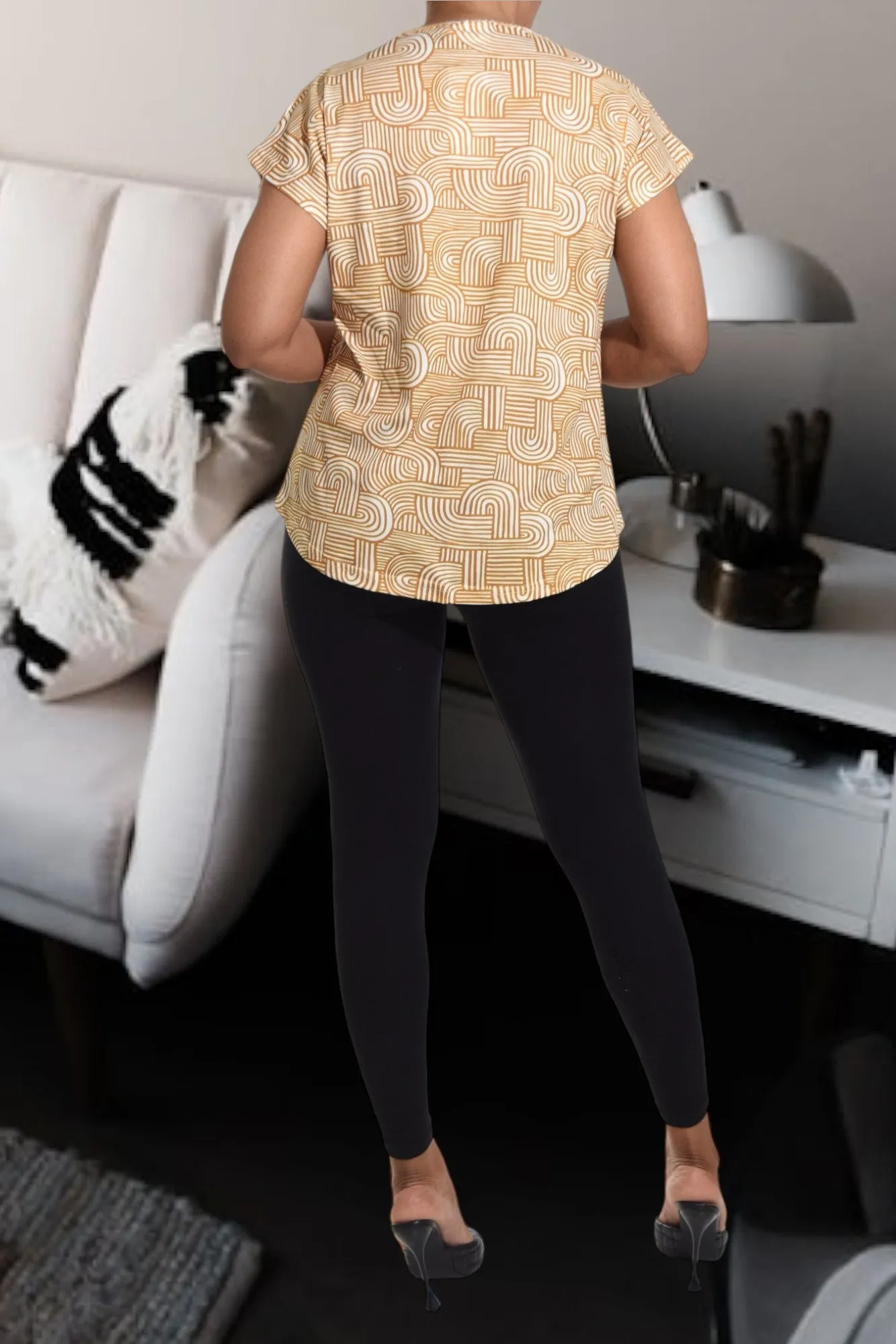 Ladies Mustard Knit Top