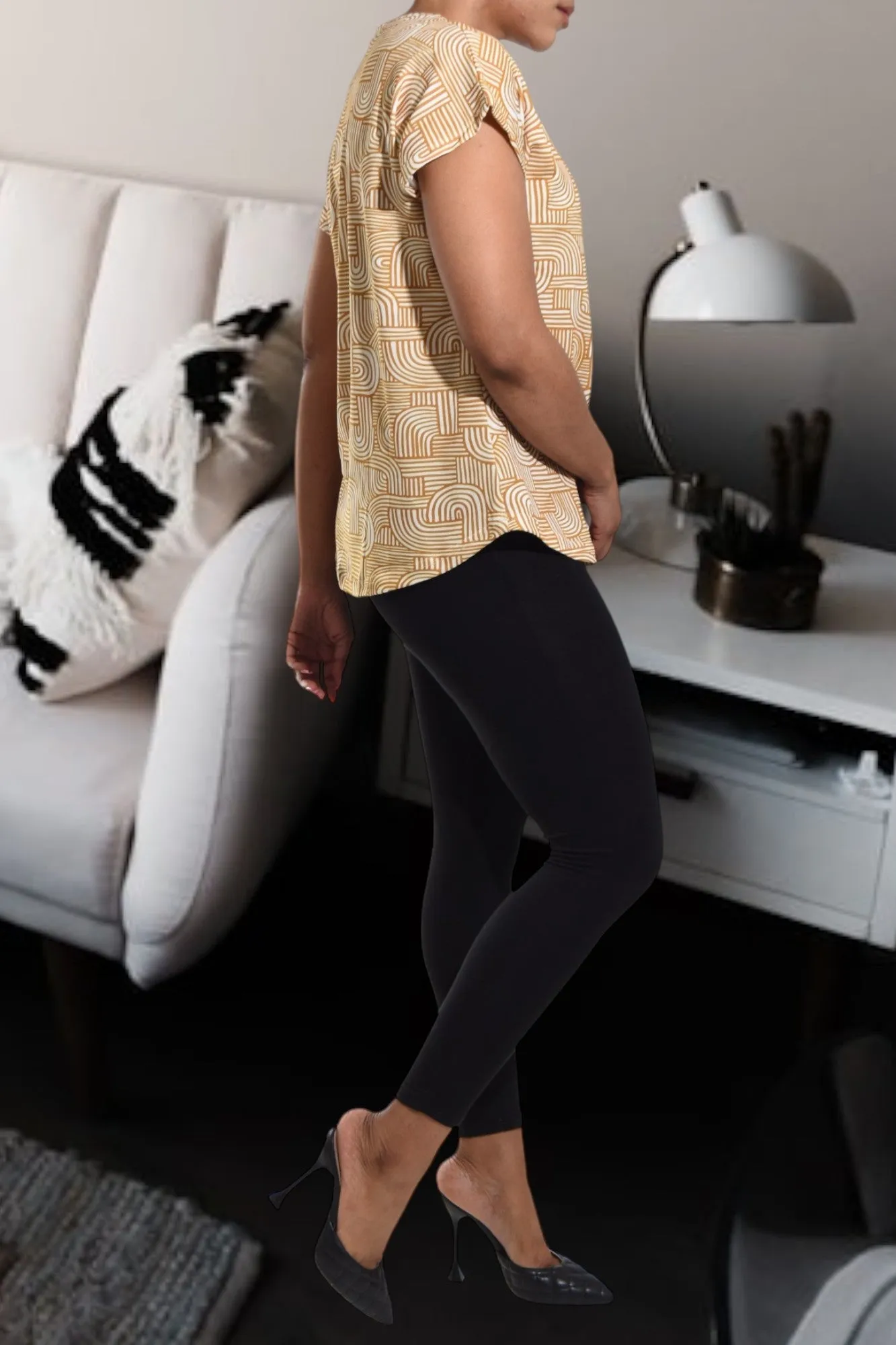Ladies Mustard Knit Top