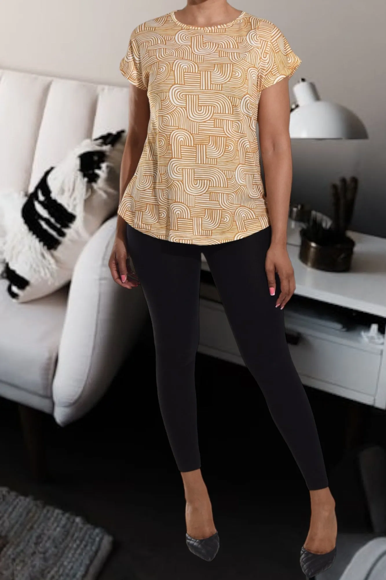 Ladies Mustard Knit Top