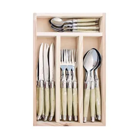 Laguiole Jean Dubost Deluxe Light Horn 24 Piece Cutlery Set