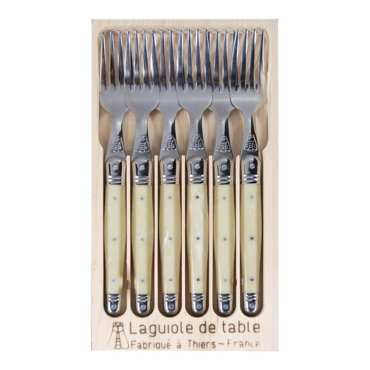 Laguiole Jean Dubost Deluxe Light Horn Fork Set Set of 6