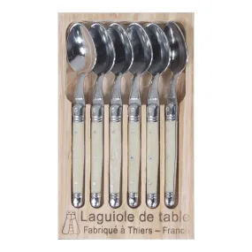 Laguiole Jean Dubost Deluxe Light Horn Teaspoon Set Set of 6