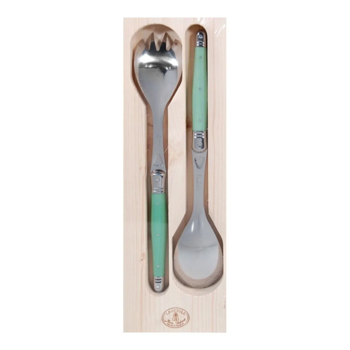 Laguiole Jean Dubost Deluxe Salad Servers Green