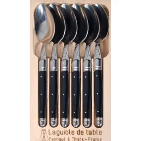 Laguiole Jean Dubost Deluxe Spoons Black Set of 6