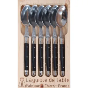 Laguiole Jean Dubost Deluxe Teaspoons Black Set of 6