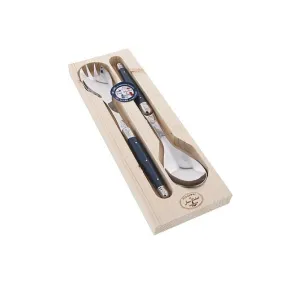 Laguiole Jean Dubost Maison Atelier Salad Servers Dark Blue