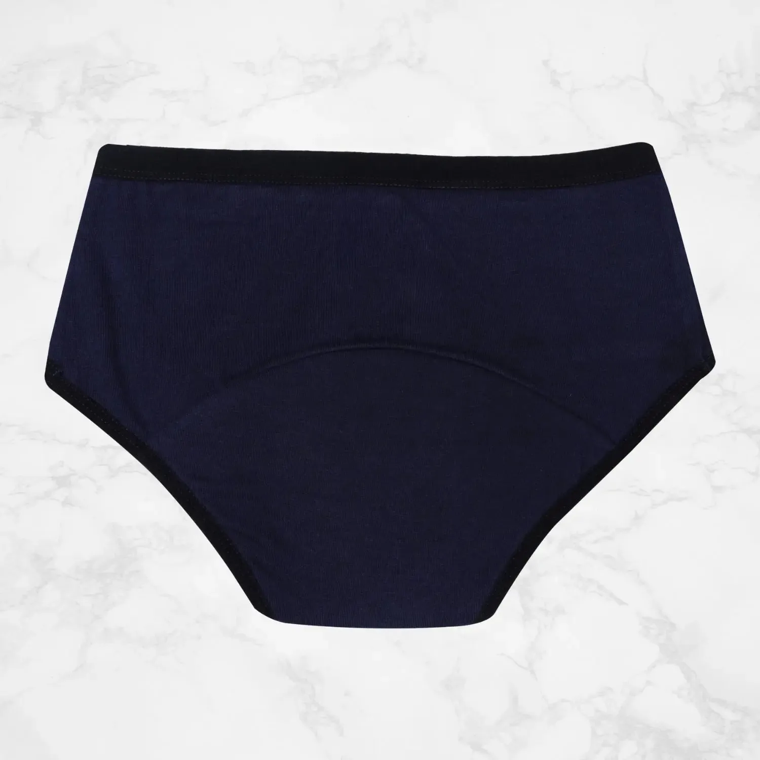 Leakproof & Reusable Navy Blue Period Underwear For Teenager Girls And Women With Antimicrobial Lining | No Pad Needed Pack-of-3