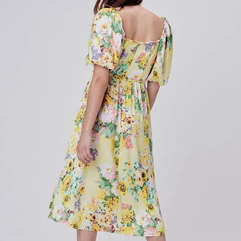 Leigh Floral Midi Dress - S - L