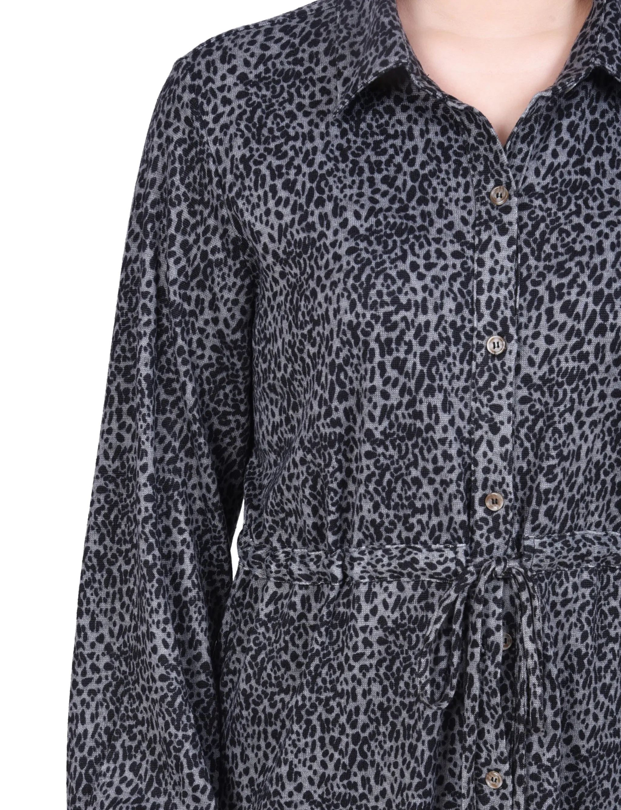 Long Dolman Sleeve Drawstring-Waist Tunic Top