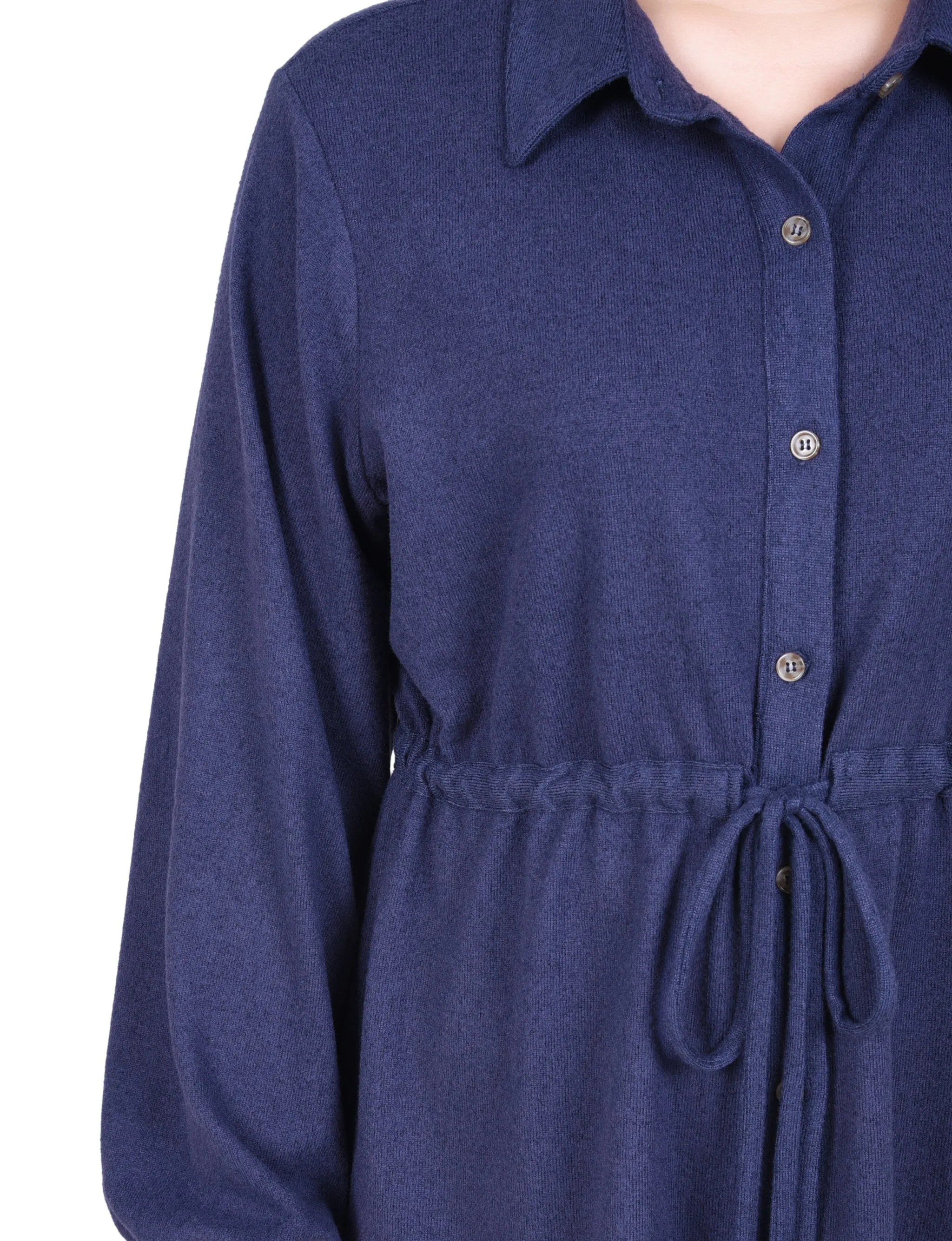 Long Dolman Sleeve Drawstring-Waist Tunic Top