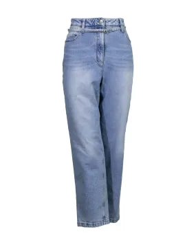 Luisa Cerano Tapered Light Wash Denim Jeans