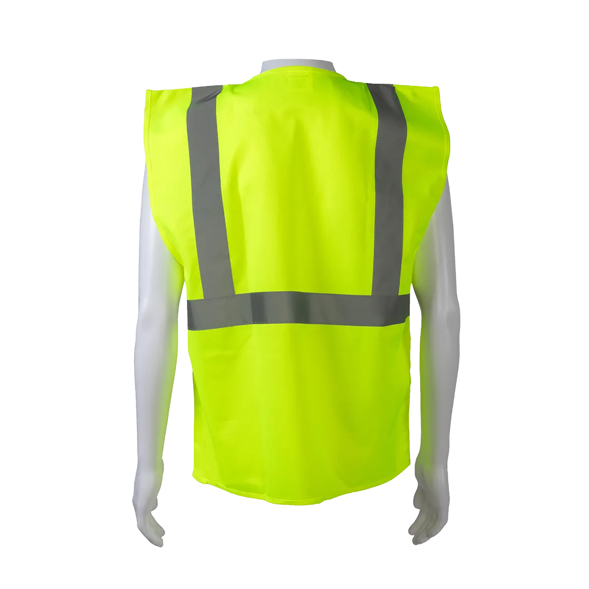 LV24 LIME SOLID ANSI CLASS II 4-Pocket Safety Vests