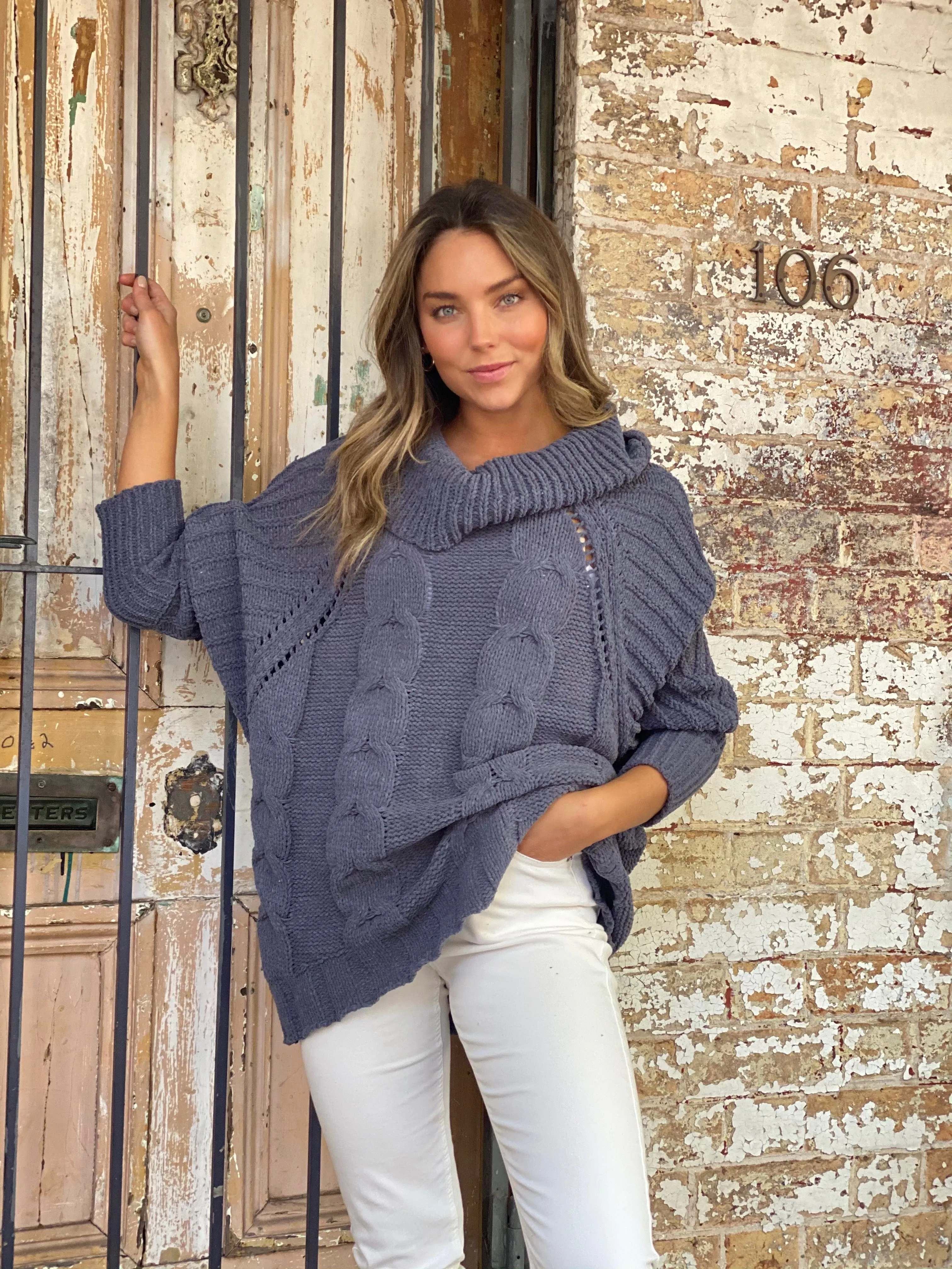LY423TB Oversized Turtle Neck Knit Sweater (Pack) on sale $12