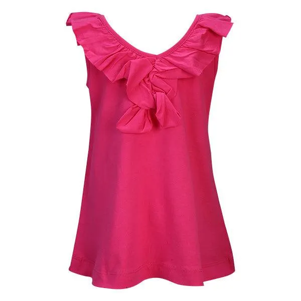 MAGENTA EMBROIDERED GIRLS DRESS